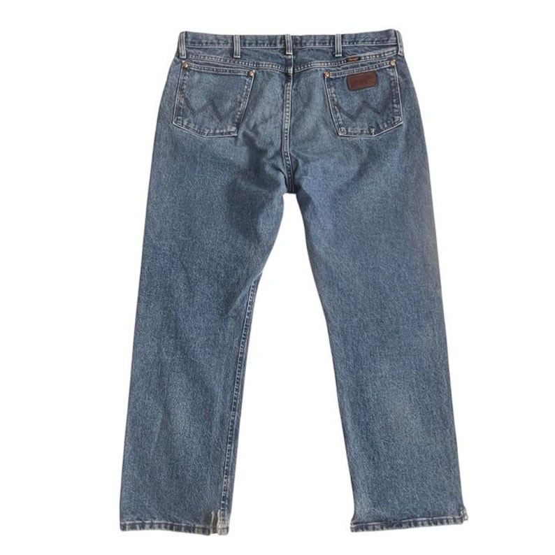Vintage Wrangler Cowboy Cut PRCA Distressed Jeans Mens 40x30 Dark Stone Wash image 1