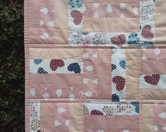 Blues Grays /& Browns Postage Stamp Baby Patchwork Blanket Crochet Toddler Afghan Baby Shower Gift