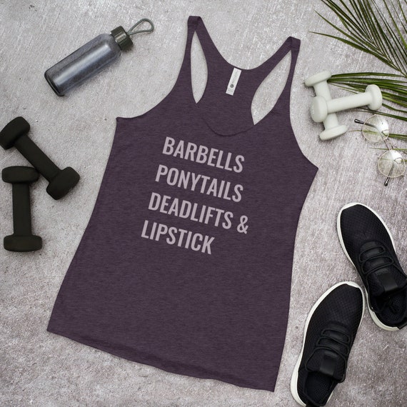 Barbells Ponytails Deadlifts and Lipstick Funny Shirt Etsy