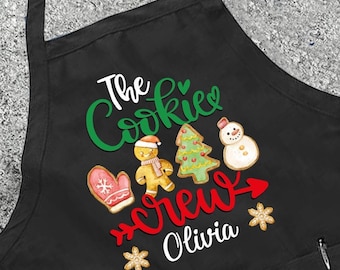 Personalized Cookie Crew Apron: Funny Christmas Baking Gift
