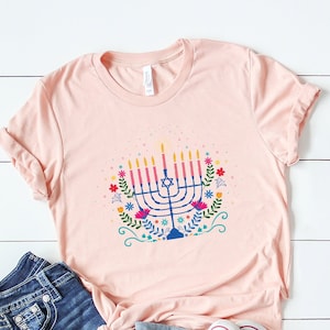 Hanukkah Tshirts, Matching Family Chanukah Jewish Holiday Shirts,Men Women Kids Hanukkah Outfit,Happy Hanukkah Tee, Menorah Family Shirt