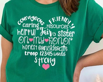 Girls Camping T-shirt: Heart Scout Troop Tee