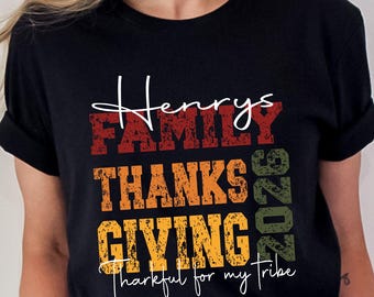 Custom Family Thanksgiving Shirts Personalized Matching Family Thanksgiving Shirt Thanksgiving Crew T-shirt Thanksgiving Family Trip Tshirts