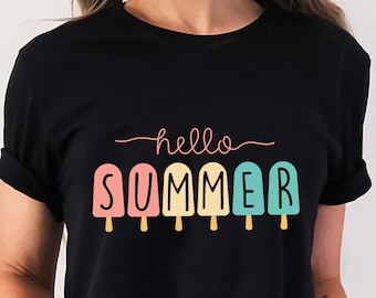 Hello Summer Ice Cream T-shirt: Beach Vacation Shirt