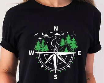 Camp Compass T-Shirt: Family Camping Group Tee