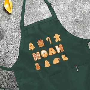 Custom Christmas Cookie Name Apron, Matching Christmas Apron, 2023 Cookie Apron, Kitchen Apron, Apron For Men, Kids Apron, Cooking Apron