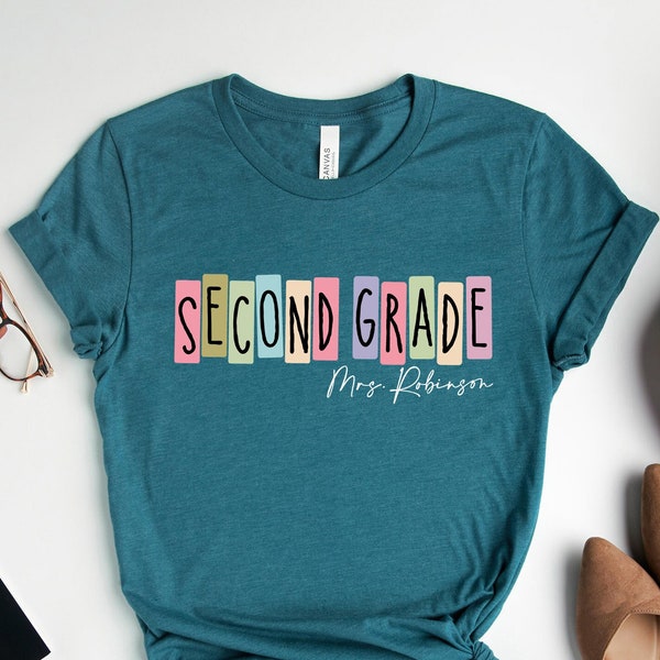 Second Grade Teacher T-shirt, 2nd Grade Teacher Shirt, Second Grade Teacher, 2nd Grade Teacher Shirt, Back to School Shirt, Custom Grade Tee