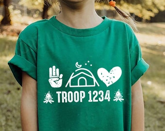 Camp Troop T-Shirt: Family Camping Tee, Girls Troop Shirt