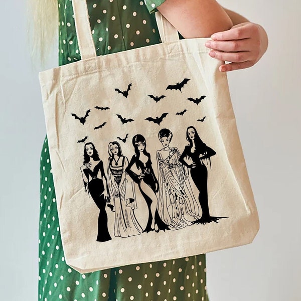 Spooky Women Canvas Tote Bag, Horror Tote Bag, Halloween Spooky WomenTote Bag, Michael Myers Tote Bag, School Tote Bag, Teacher Tote Bag