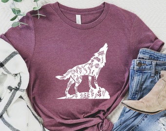 Floral Wolf Shirt: Animal Lover Tee