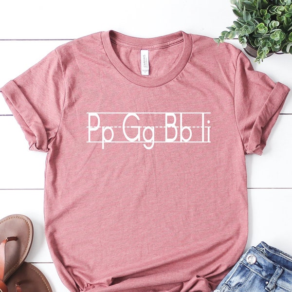 Kindergarten Teacher T-Shirt: Alphabet Classroom Shirt