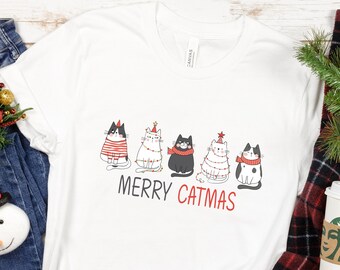 Meowy Catmas Shirt: Funny Christmas Kitty Tee