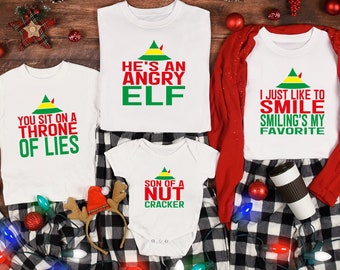 Family Matching Christmas Elf T-shirt, Funny Christmas Holiday Family Tee, Mom Dad Baby Toddler Kid Buddy the Elf Shirt, Christmas Gift