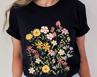 Spring Concept Shirts, Colourful Flower T-shirt, Wild Meadow