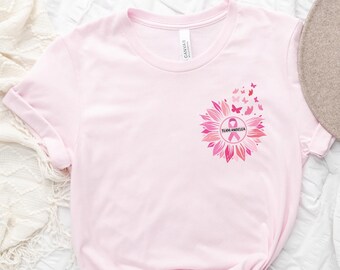 Pink Sunflower Breast Cancer Awareness T-Shirt