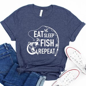 Eat Sleep Fish Repeat Shirt, Fathers Day Fishing T-shirt, Fisherman Gift, I Like Fishing Shirt, Gifts For Dad, Girl Daddy Shirt