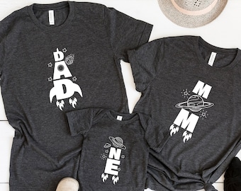 Matching Space Onesie®, Family Astronaut Tee, Rocket Birthday Shirt, 1st Matching Family Tee, First Fathers Day Gift, First Mothers Day Gift
