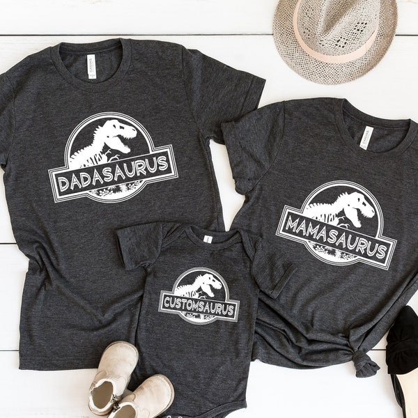Matching Family Saurus T-shirts, Birthday Dinosaur, Dadasaurus, Mamasaurus Shirt, Custom Birthday Saurus Shirt, Brothersaurus, Sistersaurus