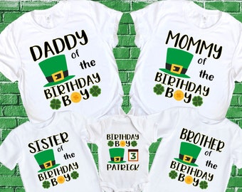 St. Patrick's Day Birthday Boy Shirt: Custom Shamrock Party