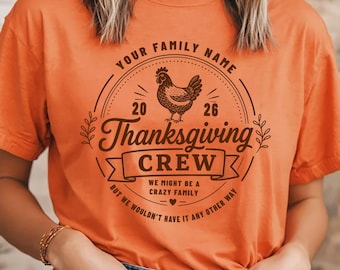 Custom Thanksgiving Cousin Crew T-Shirt: Matching Family Fall Tee