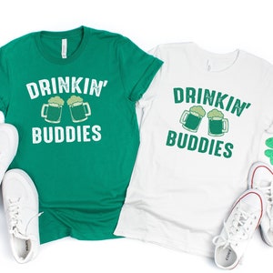 T-shirt en couple pour la Saint-Patrick, manches longues pour couples d'amis qui boivent de l'alcool, chemise potable, chemises pour la Saint-Patrick d'amis, cadeau de la Saint-Patrick