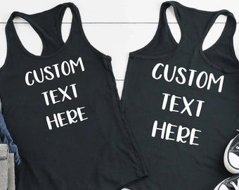 Custom Text Tank Top: Personalized Family Trip Matching Tanks