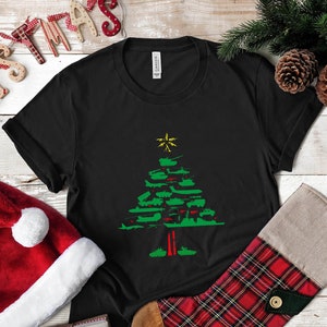 Army Christmas T-shirt, Vintage Military Christmas Holiday Tee, Christmas Tree 2023, USA Navy Christmas Gift, Air Force Christmas Gift Shirt