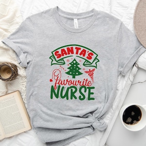 Santa&#39;s Favorite Nurse T-Shirt: Christmas Pediatric Neonate Tee