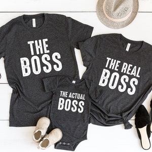 Matching The Boss Onesie®,The Actual Boss Shirt, The Real Boss Shirt, The Office Shirt, 1st Matching Family Tee, First Fathers Day Gift