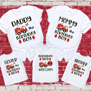 Fire Truck Birthday Boy Shirt: Personalized Firefighter Party