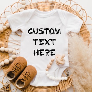 Custom Text Baby Onesie: Personalized Design Bodysuit