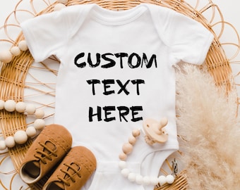 Custom Text Baby Onesie: Personalized Design Bodysuit