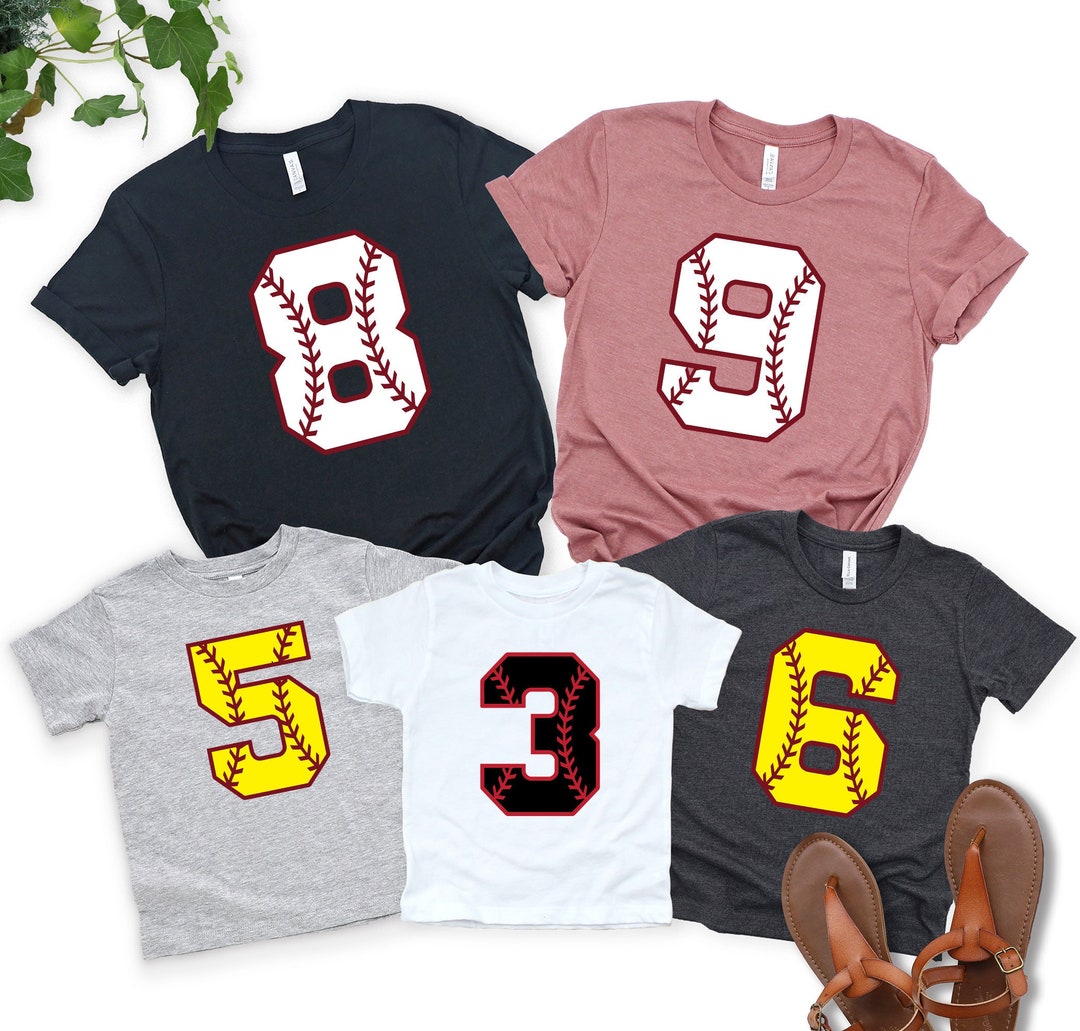 Custom Baseball Numbers Tshirt, Baseball Custom Birthday Shirt, Personalized Baseball Number