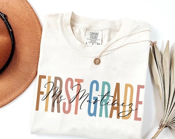 First Grade Comfort Colors Teacher T-Shirt: Back to School Shirt