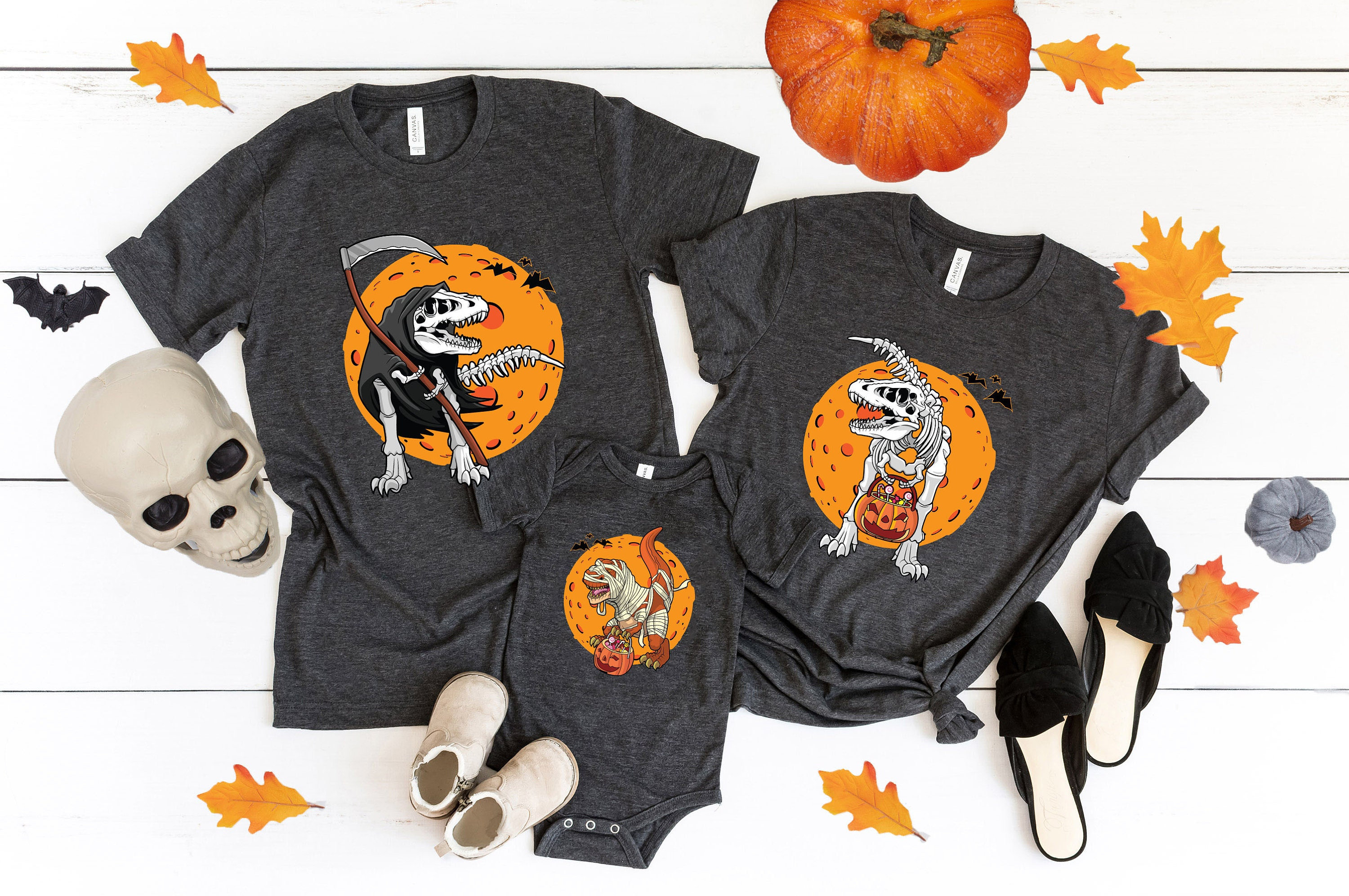 Matching Halloween Onesie®, Custom Halloween Dinosaurus Shirt, Funny Halloween Shirt, Matching Family Shirt, First Halloween Gift for Family