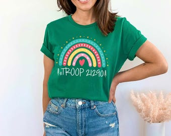Girls Camping Group T-Shirt: Rainbow Troop Shirt