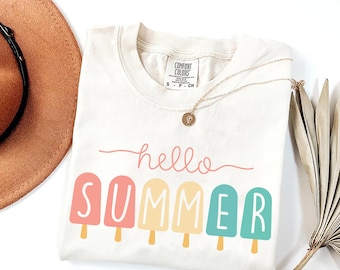 Hello Summer Ice Cream T-shirt: Beach Vacation Shirt