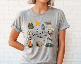 Custom Camping Crew 2026 Shirt, Matching Cousin Crew Camp T-shirt, Kids Summer Camp Shirt, Camper Sweatshirt, Camp Birthday Boy Sweater