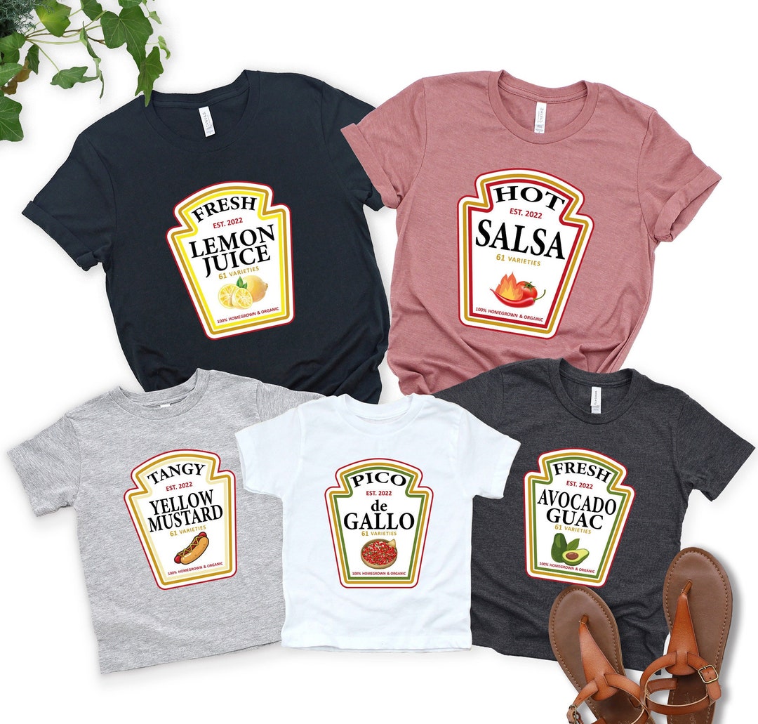 Group Condiments Tshirts Matching Condiment Costume Party Etsy