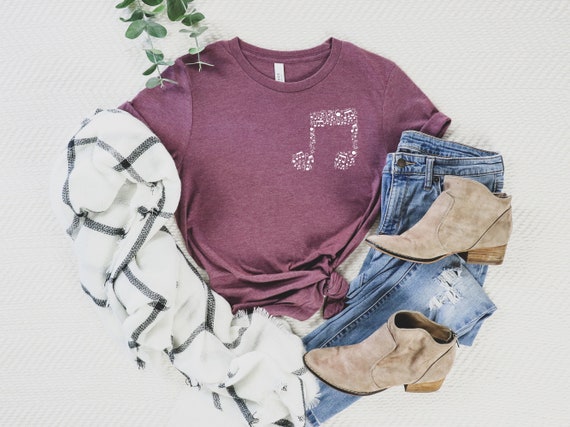 Pocket Size Musical Notes, Music Tees, Music Teacher Gift, Music Teacher T-shirt, Music Lover Shirt,  Music Therapy Shirt,  Music Education