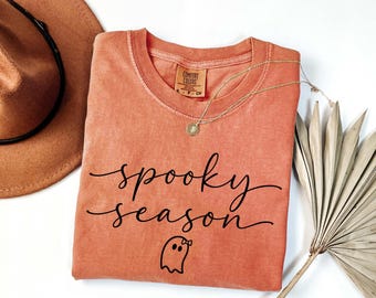 Spooky Season Ghost Comfort Colors T-shirt , Ghost Tee, Halloween Favorite, Cute Ghost Tee, Halloween Gift, Spooky Season Shirt