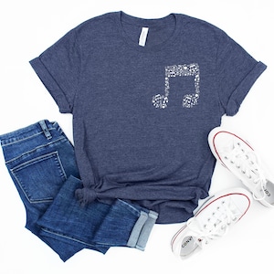Pocket Size Musical Notes, Music Tees, Music Teacher Gift, Music Teacher T-shirt, Music Lover Shirt, Music Therapy Shirt, Music Education image 2