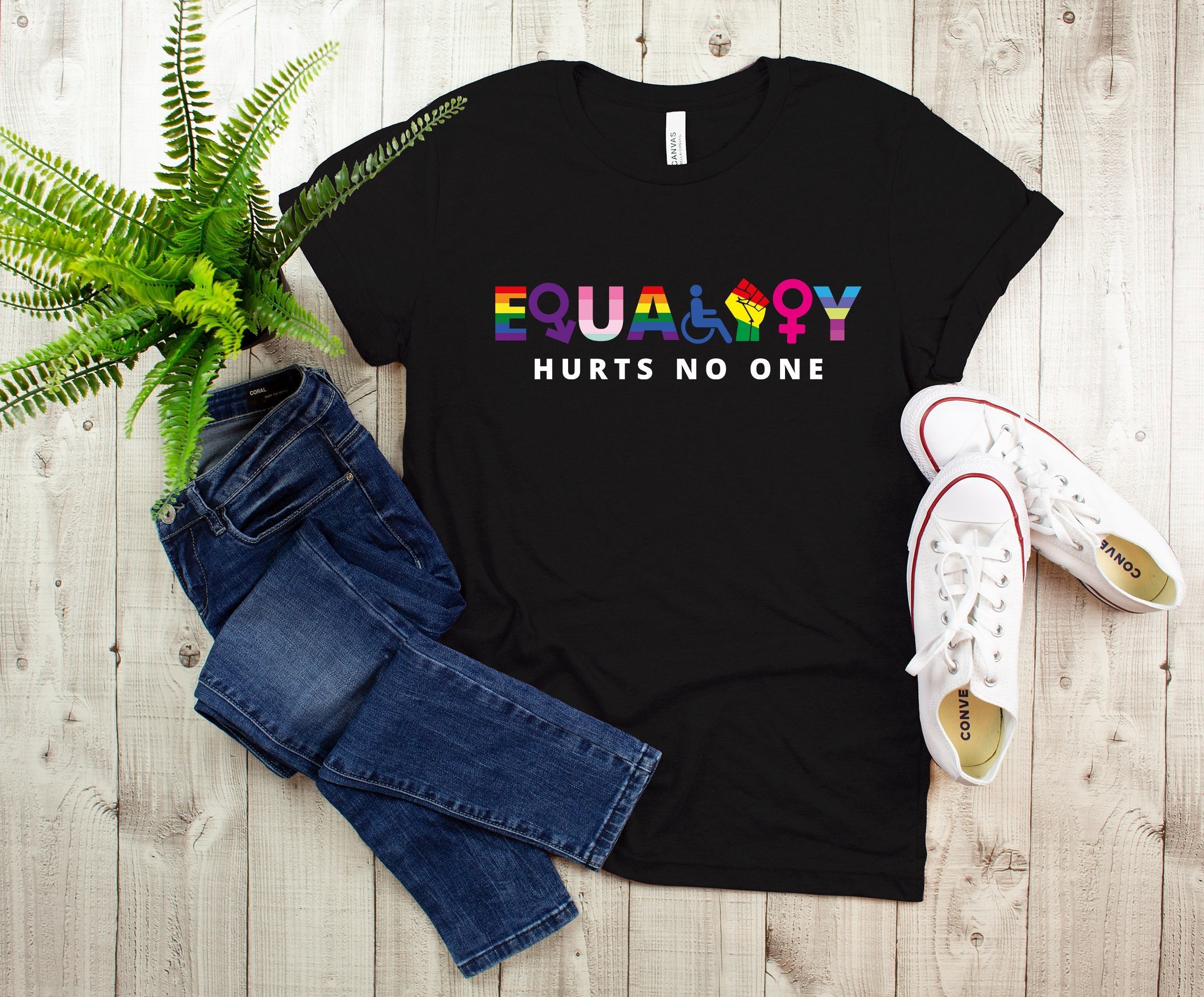 Discover Equality Hurts No One T-Shirt, Black Lives Matter, Equal Rights