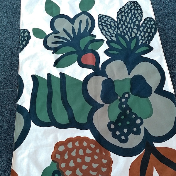 Rare! Marimekko OONA small fabric piece / tablecloth / table runner | Maija Isola Finnish Design Retro Fabric