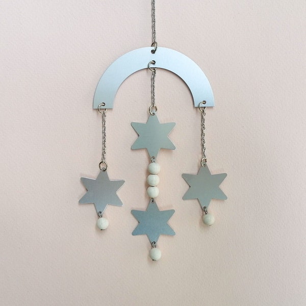 Aarikka Finland vintage hanging "STARS" kinetic mobile | Scandinavian Nursery Decor Art Mobile