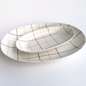 Arabia Finland rare VERKKO large and small serving dishes / Raija Uosikkinen | Vintage Finnisg Design 1950s 1960s Scandinavian Ceramics