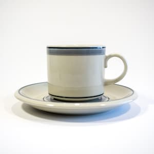 Arabia Finland &quot;Usva&quot; coffee cup and saucer / Anja Jaatinen-Winquist | Finnish Vintage 60s 1960s Scandinavian Ceramic Kitchenware