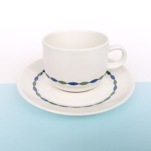 Arabia Finland SAVOIE coffee cup and saucer set / Camilla Moberg | Vintage Finnish Design 90s 1990s Scandinavian Kitchen Homeware Ceramics