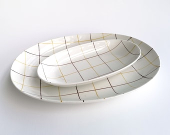 Arabia Finland seltene VERKKO große und kleine Servierschalen / Raija Uosikkinen | Vintage Finnisg Design 1950er 1960er Jahre Skandinavische Keramik