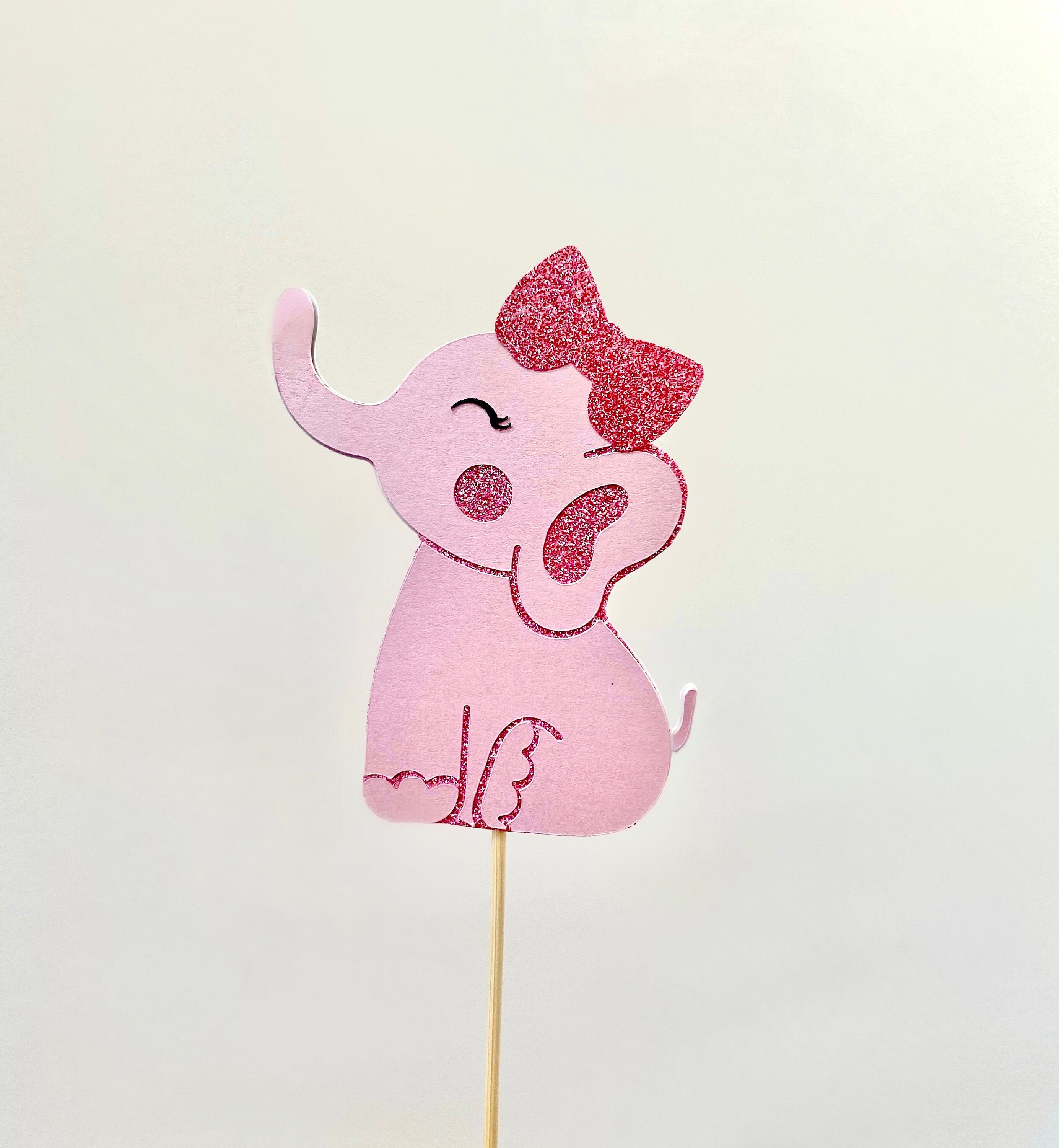 Elephant cake topper/ Baby girl elephant cake topper Etsy